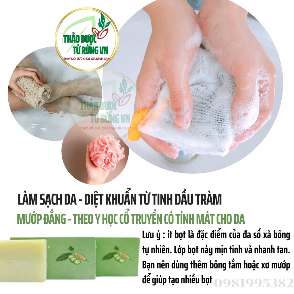 Xà Bông Mướp Đắng Sinh Dược [TẶNG TÚI LƯỚI] Xà Bông Handmade An Toàn Từ Khổ Qua Tinh Dầu Thiên Nhiên 100g