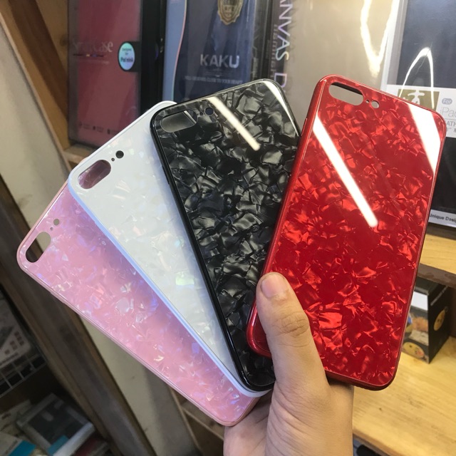 Ốp lưng kính vân đá 3D dành cho iPhone 6/7/6plus/8plus/X/Xsmax
