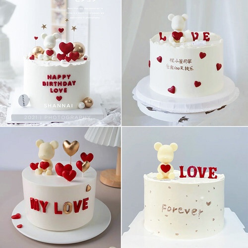 Gấu Đáng Yêu Trang Trí Bánh Kem Ngày Valentine 520