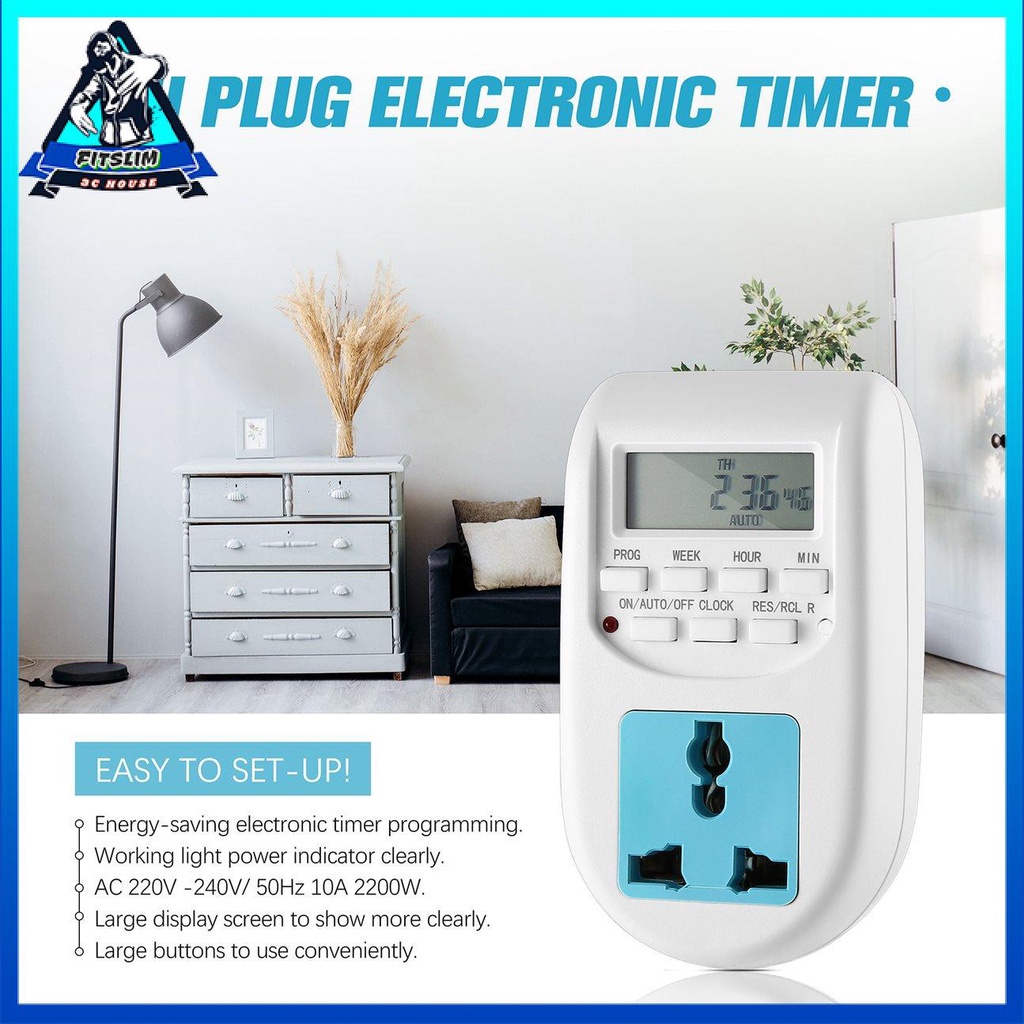 Đồng Hồ Hẹn Giờ Tiết Kiệm Năng Lượng Với Phích Cắm Eu