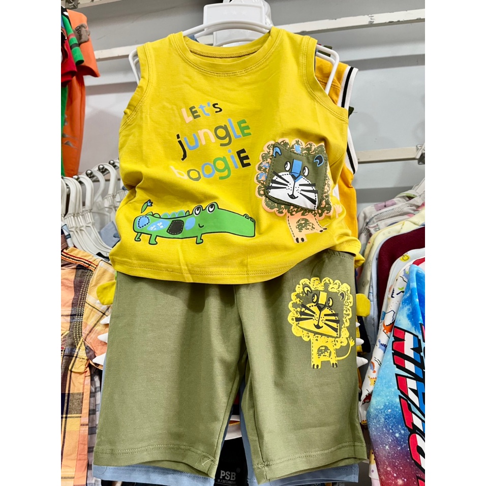 Bộ Sát Nách Hình Hổ Xanh Lá RoniKids cho bé từ 8-25 kg