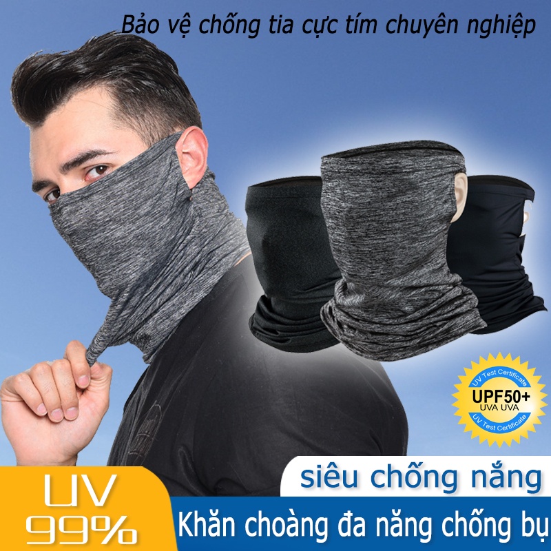 Khăn vải che mặt bằng vải lụa lạnh khô nhanh chống bụi chống UV thích hợp cho các hoạt động lái xe câu cá