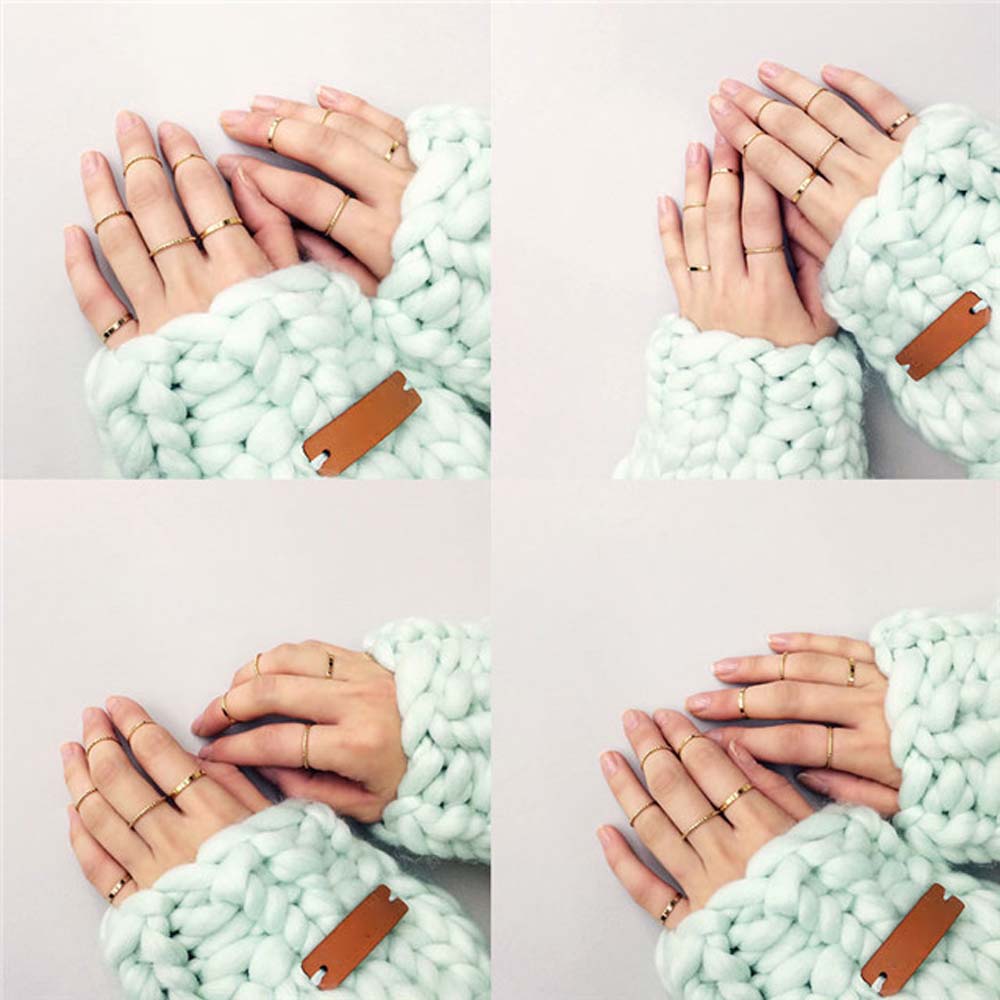 Set 10 Nhẫn Đeo Khớp Ngón Tay Phong Cách Hàn Quốc Cho Nữ