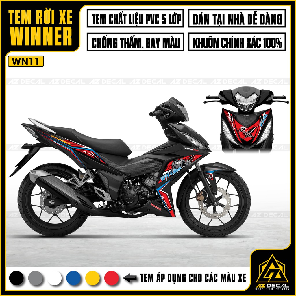 [New] Tem Rời Honda Winner 150 Mẫu Dunlop |WN11|Chất Liệu PVC 5 Lớp, Chống Thấm Nước, Chống Bay Màu