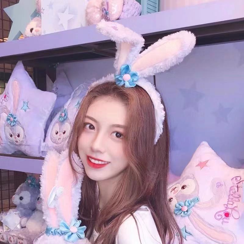 Băng Đô Tai Thỏ Màu Tím Phong Cách Hàn Quốc Cho Búp Bê