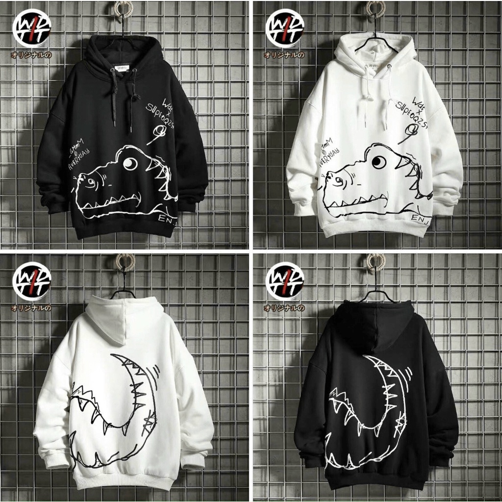 Áo khoác hoodie nam phong cách mới mãu mới in hình khủng long hót fom rộng  zk21