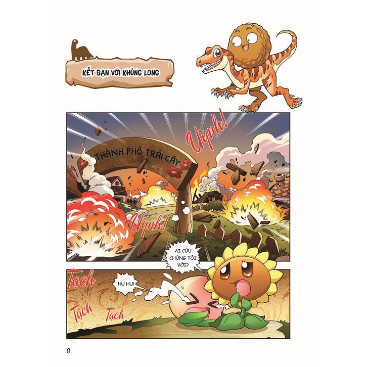 Sách - Trái cây đại chiến Zombie - Khủng long tập 1 - Chiến Binh Mạo Hiểm
