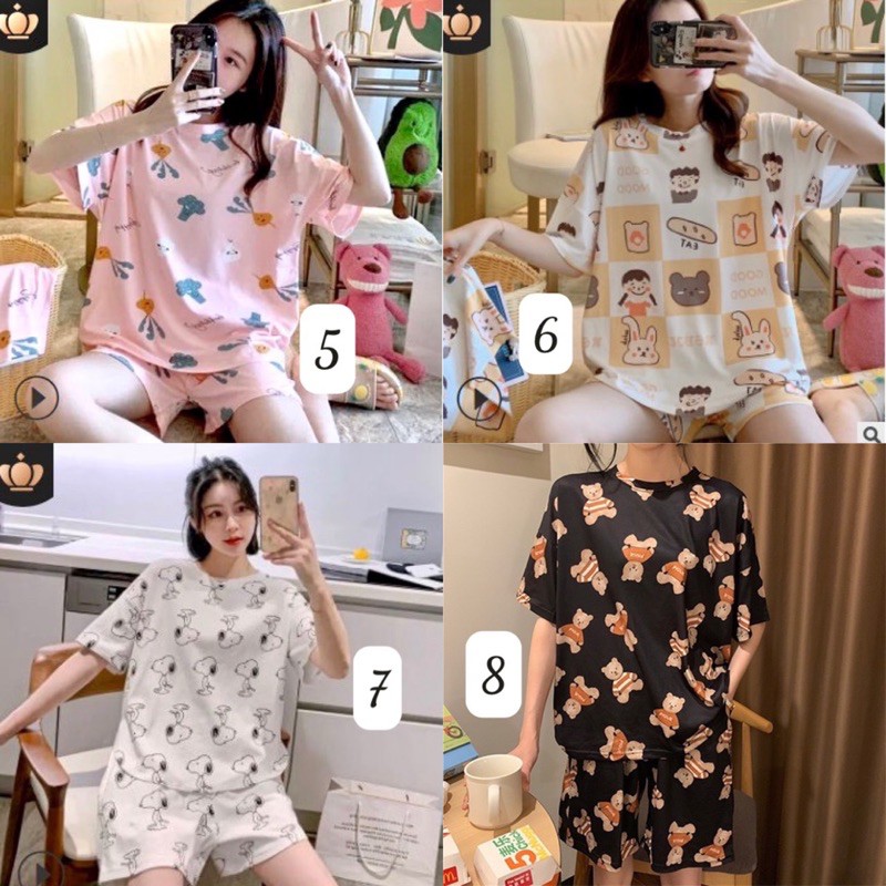 Bộ Ngủ Nữ Ngắn Tay - Bộ Quần Áo Ngủ [Ảnh thật ở cuối] | BigBuy360 - bigbuy360.vn