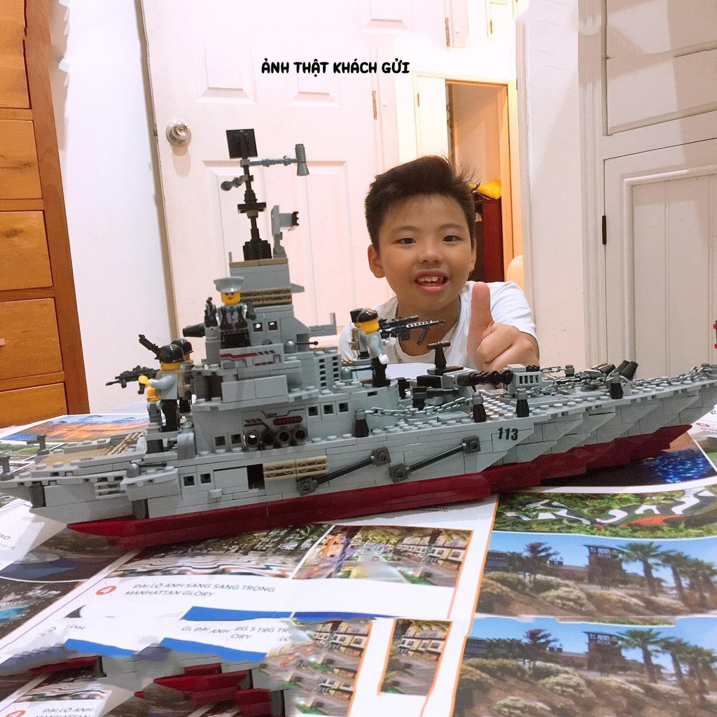 Bộ đồ chơi lắp ráp lego tàu chiến hạm quân sự khổng lồ, lego tàu chiến tuần tra hải quân 1000CT đồ chơi cho bé trai