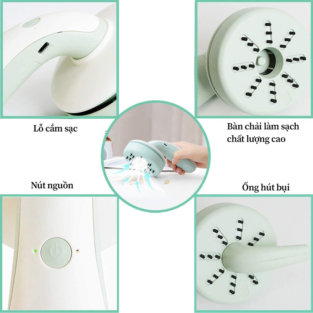 Máy Hút Bụi Cầm Tay Mini, Máy Hút Bụi Bàn Phím Nhỏ Gọn Sạc USB Tiện Dụng