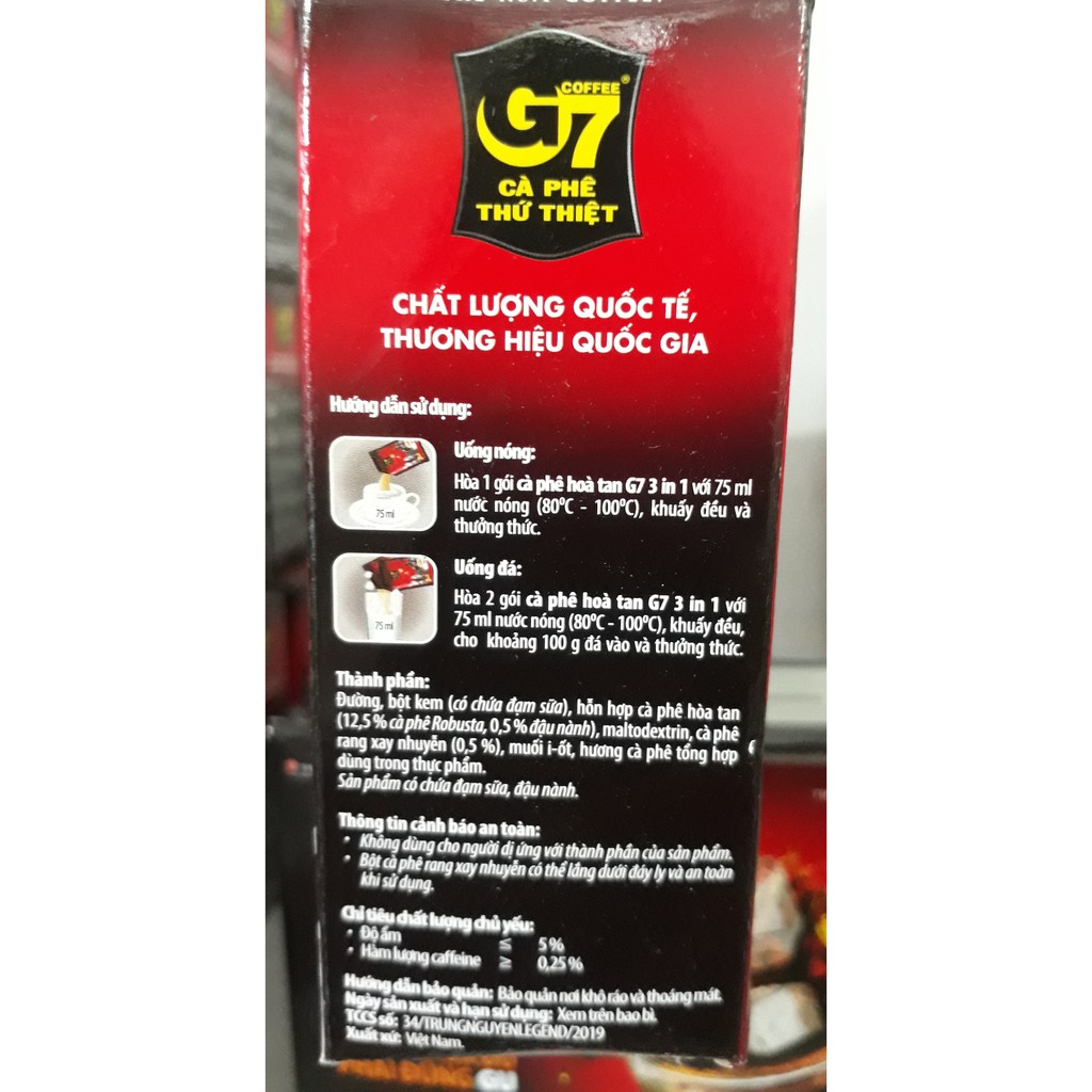 Cà phê G7 3in1 - Hộp 21 gói 16gr