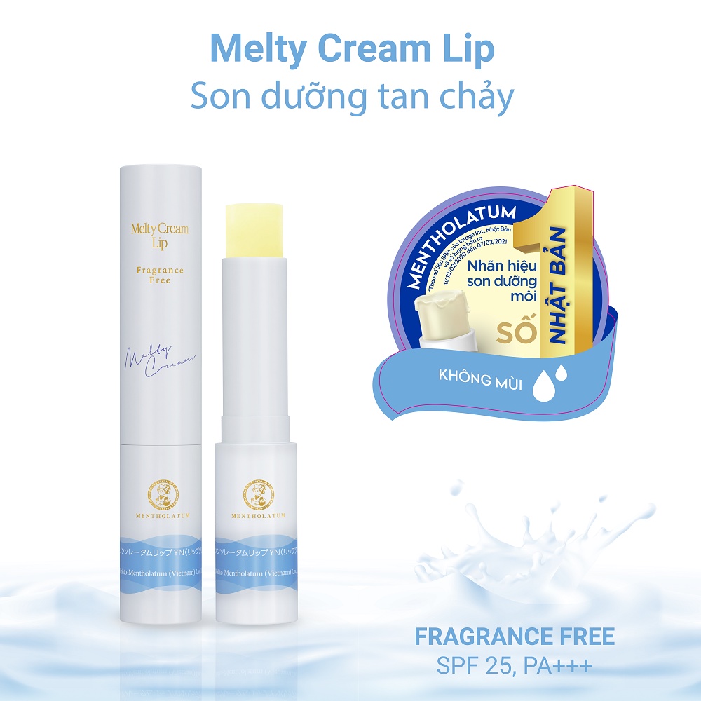 Son dưỡng môi tan chảy Rohto Mentholatum Melty Cream Lip SPF25 PA+++ 2.4g