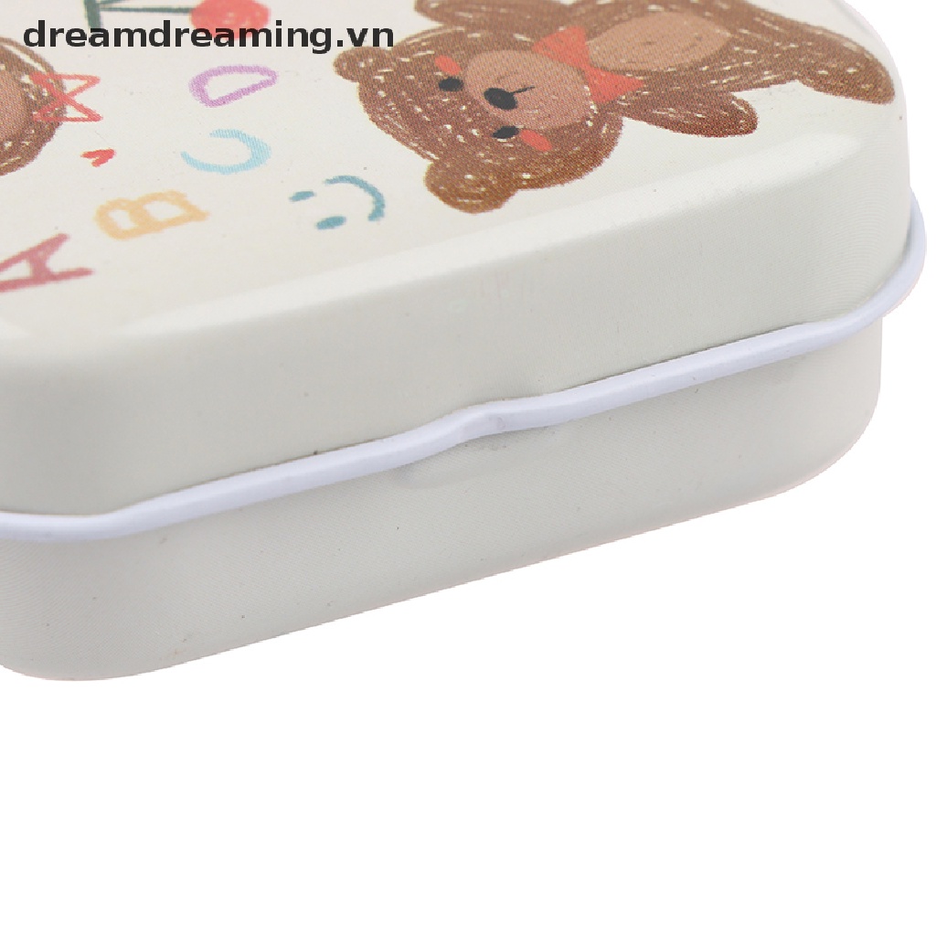 Hộp Thiếc Mini Hình Chữ Nhật Đựng Tiền Xu Tiện Dụng