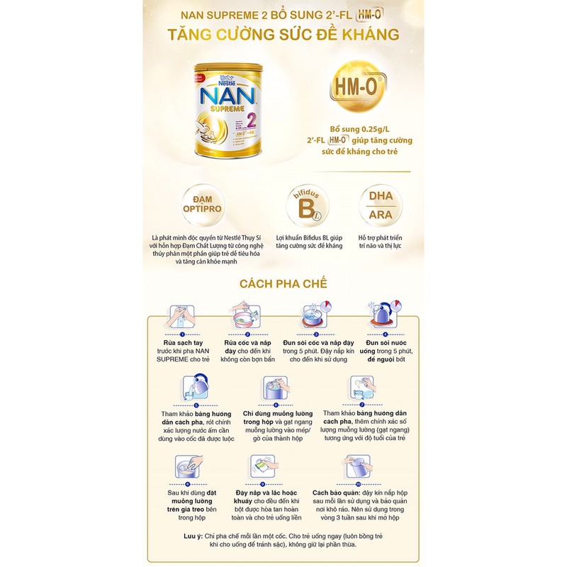 Sữa Bột Nan Supreme Số 2 800g (6–24tháng)