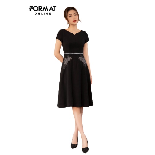 Đầm nữ 1.5 lớp ngắn tay cao cấp FORMAT B993-791I