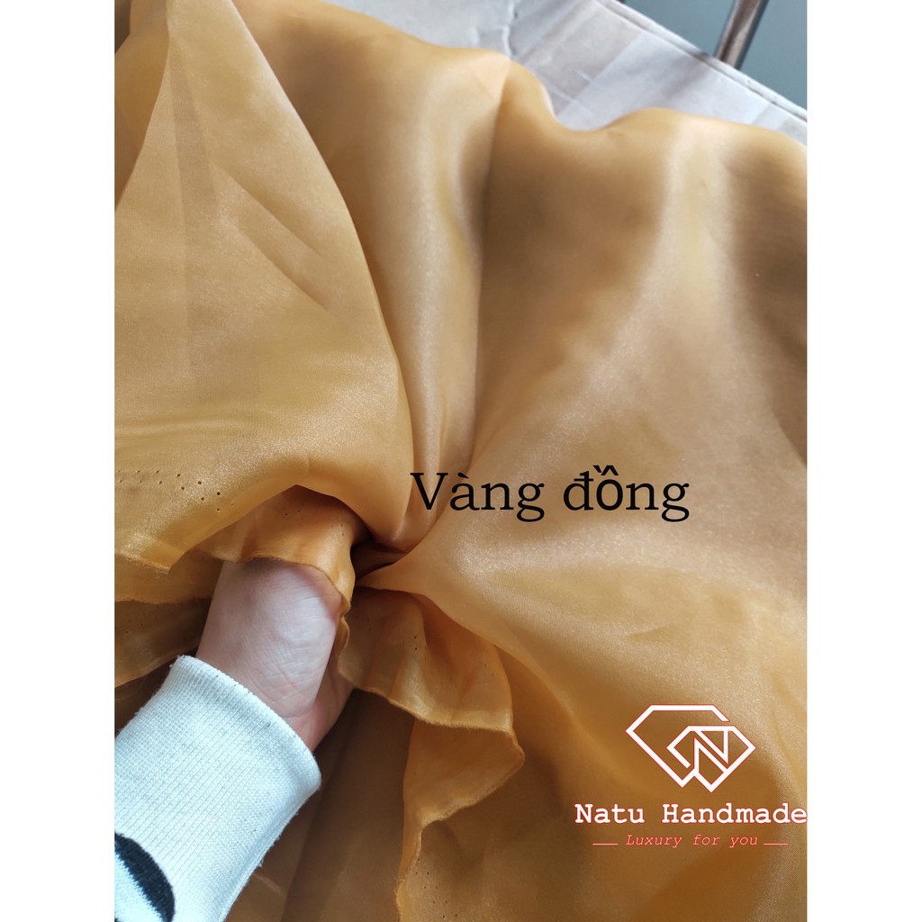 - Vải làm hoa cài áo - Vải voan Hàn cao cấp tơ organza - 1m