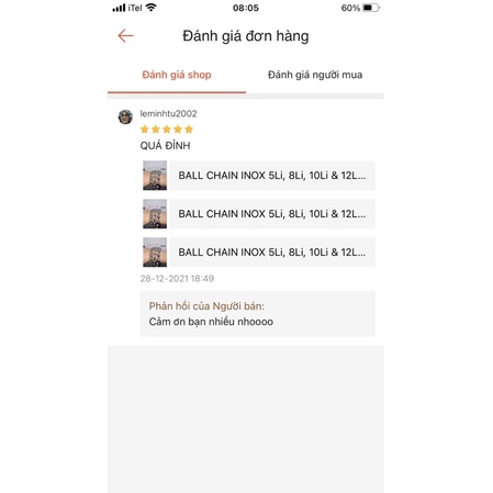 DÂY CHUYỀN Bi BALL CHAIN INOX  5Li, 6Li, 8Li, 10Li, 12Li