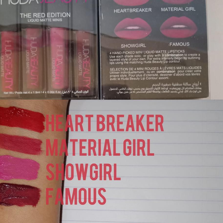 (Hàng Mới Về) Son Kem Lì Huda Beauty 4 Trong 1 Chất Lượng Cao