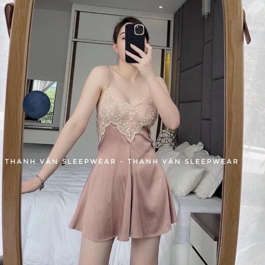 Săn sỉ Váy ngủ lụa 2s cao cấp , váy dáng xòe nhẹ siêu hách dáng SP041