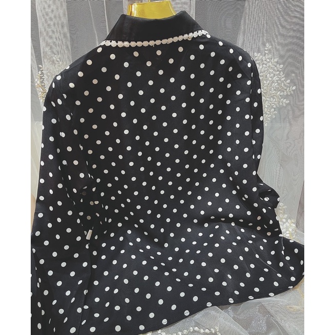 Áo sơ mi chấm bi G184 CÓ BIGSIZE cổ tay cách điệu, kiểu dáng thời trang đẹp, công sở hay đi học đều phù hợp GEM.VN