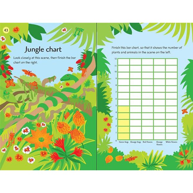 Sách Usborne - Sách vui học toán cho bé 6-8 tuổi 99 Maths Puzzles
