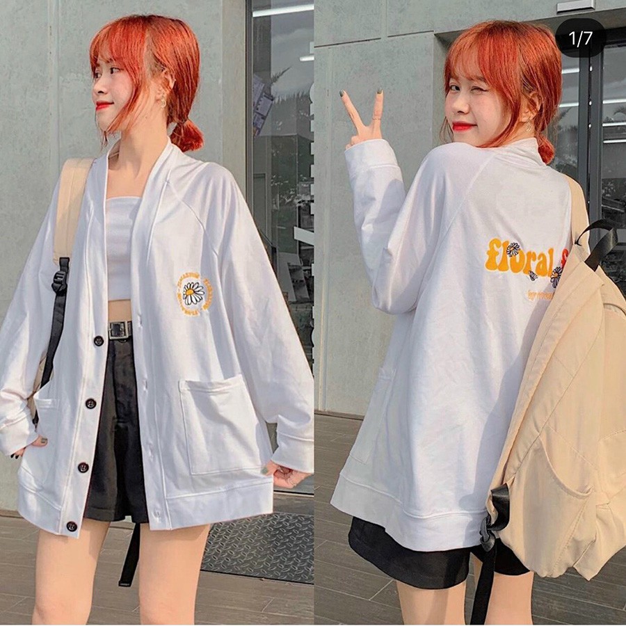 [Giá Sale] ÁO KHOÁC NỈ NGOẠI CARDIGAN Floral Fun (HD1960 - Kèm Ảnh Thật) | BigBuy360 - bigbuy360.vn