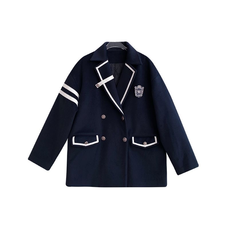 Áo Khoác Len Tay Dài Phong Cách Preppy Anh Quốc Mới
