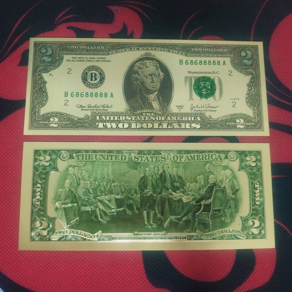 20-50-100 Tờ Tiền Đô La Mạ Vàng May Mắn