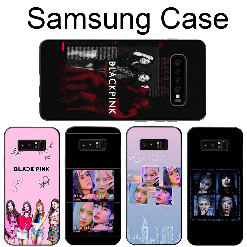 Samsung Galaxy S10 S9 S8 Plus S7 S6 Edge Silicone Casing Soft Case MD97 BLACKPINK Black Pink