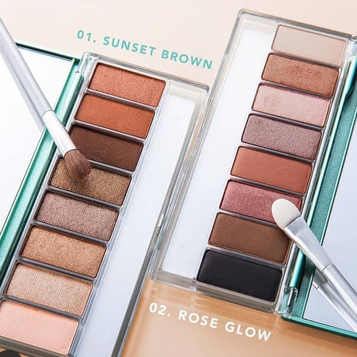 (Hàng Mới Về) Bảng Phấn Mắt Trang Điểm 01 Sunset Brown 02 Rose Glow