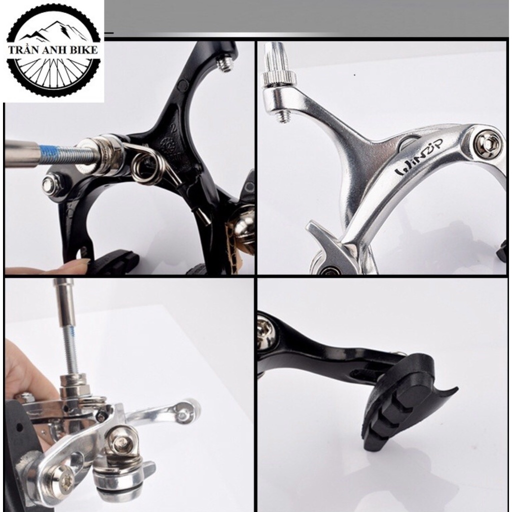 Bộ ngàm thắng road nhôm xe đạp 3 lá Winzip - BN3lwinzip