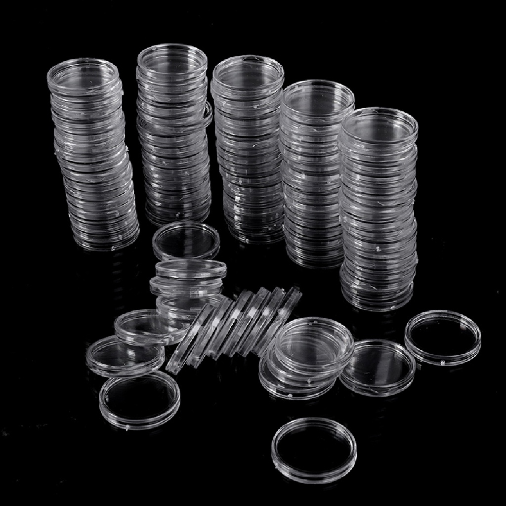 Set 100 Hộp Tròn 27mm Trưng Bày Tiền Xu Tiện Dụng Ốp