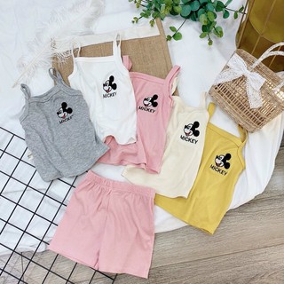Bộ 2 Dây Thun Gân Lạnh Thêu Hình Micky  Cho Bé Cực Đẹp
