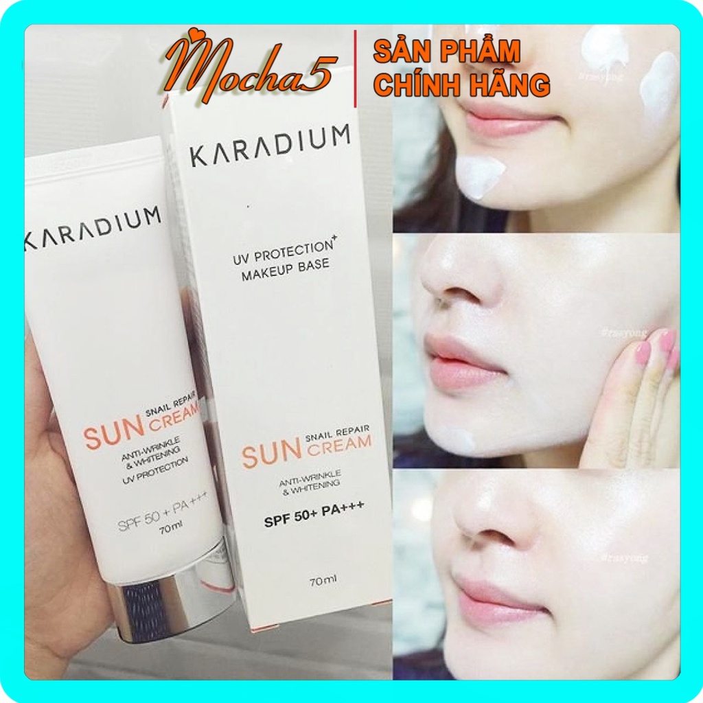 KCN kem chống nắng KARADIUM Sun Snail Repair Suncream Spf50+ PA+++ lên tông hoàn hảo