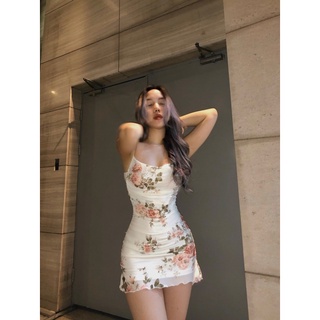 ĐẦM HOA 2 DÂY ÔM BODY DÁNG ĐUÔI CÁ