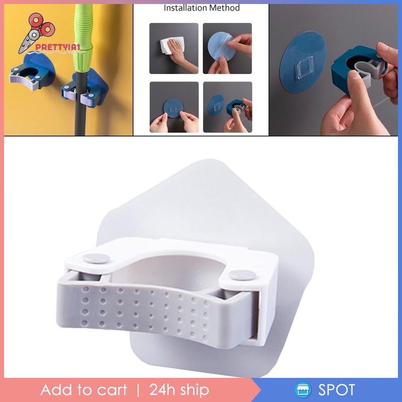 [Prettyia1] Kẹp Giữ Cây Lau Nhà Gắn Tường Bằng ABS Chắc Bền Không Cần Lắp Đặt Cho Nhà