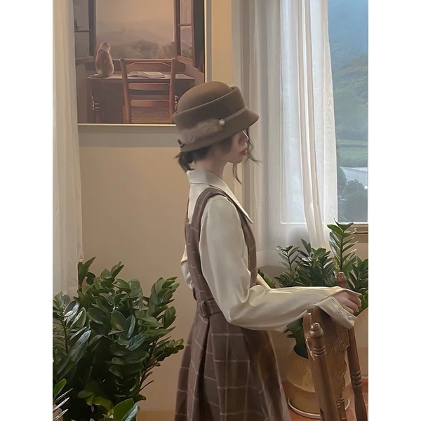 Mũ dạ đính đá lông vành nhỏ