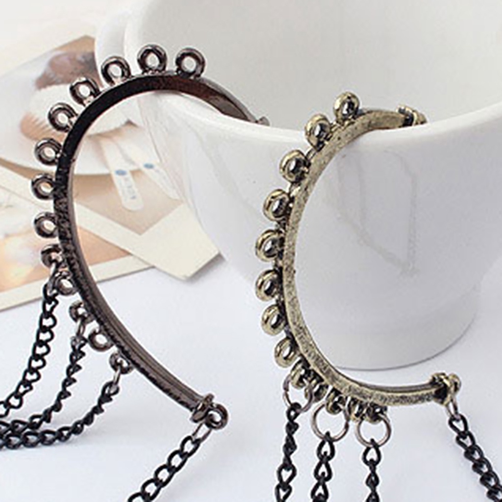 Khuyên đeo vành tai kiểu dài đính hạt đen nhân tạo huyền bí cho nữ