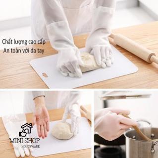 Găng Tay Cao Su Rửa Bát Cổ Cao Siêu Dai Có Chun Chống Tụt