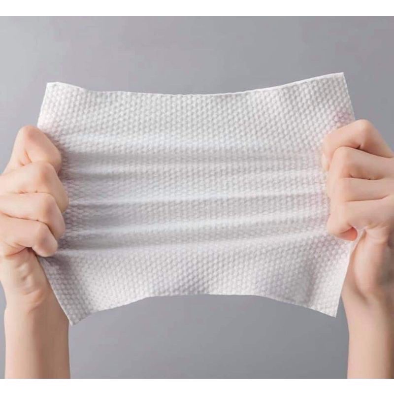 Khăn giấy khô đa năng cotton cao cấp tẩy trang tiết kiệm, khăn lau mặt tiện lợi Animerry Natural túi trái đào