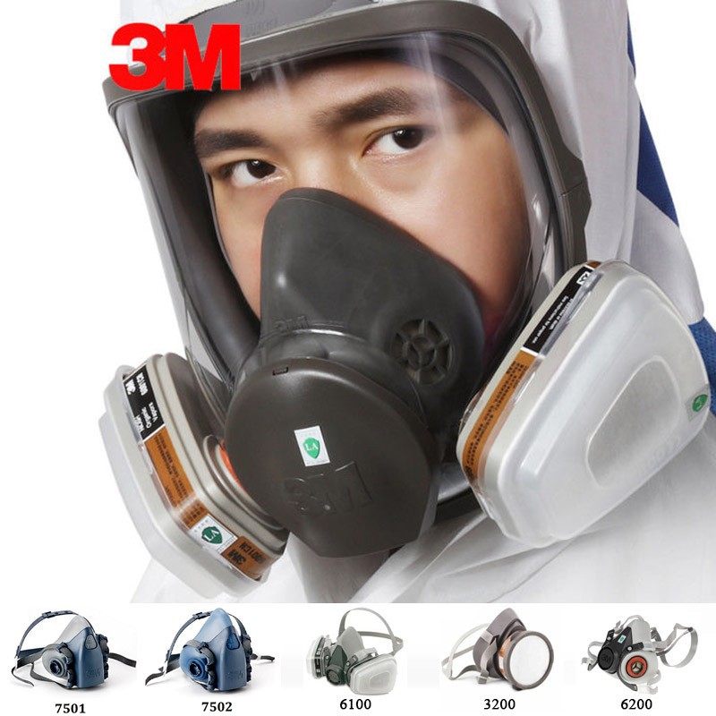 Mặt Nạ Phòng Độc 3M6800 Trùm Kín Đầy Đủ 7 Chi Tiết Sử Dụng Phun Sơn Hóa Chất
