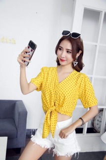 Áo croptop buộc nơ