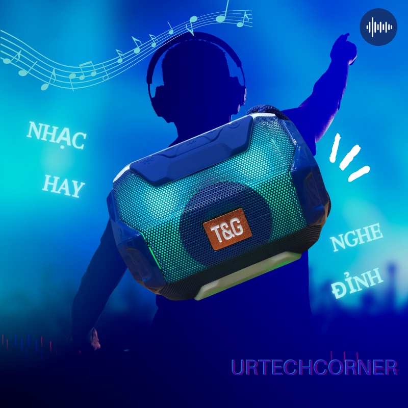 Loa bluetooth mini T&amp;G Urtechcorner loa nghe nhạc không dây vi tính để bàn bass mạnh nhạy hay - Bảo hành 6 tháng 1 đổi 1