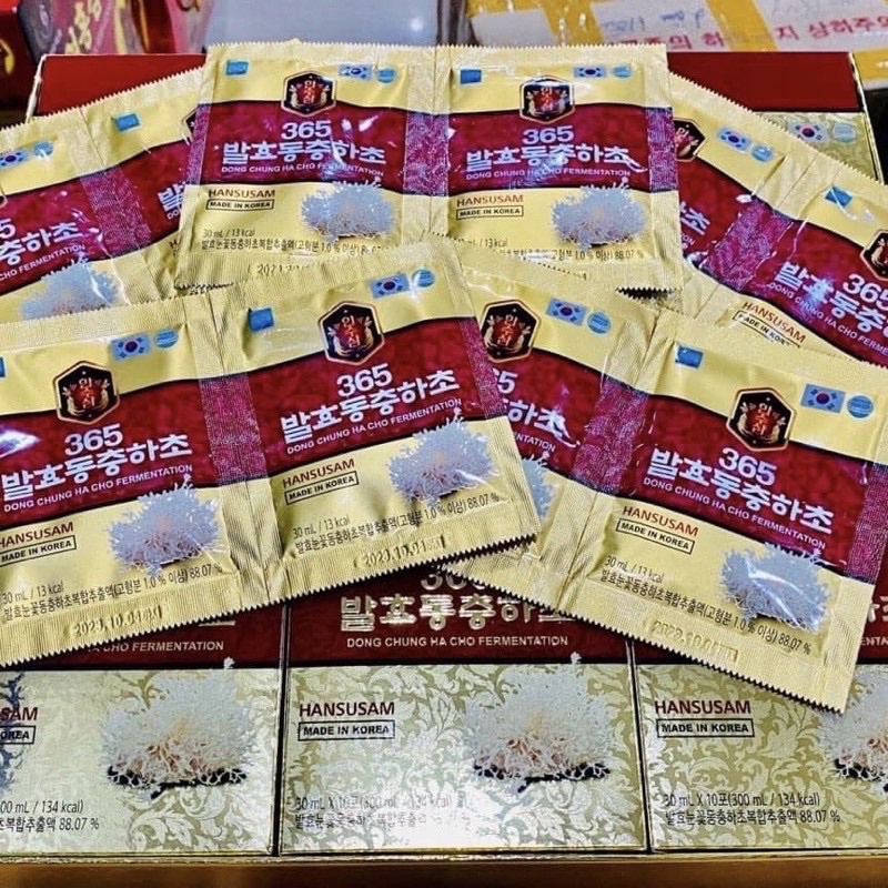 [HÀNG MỚI VỀ ] Đông Trùng Hạ Thảo 365 Hộp 60 gói Cao Cấp Bổ Phổi Hàn Quốc