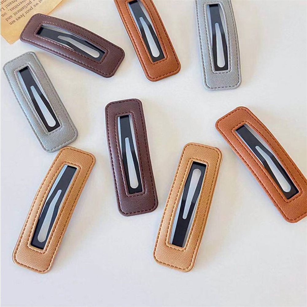 Kẹp tóc BB bằng PU nhiều màu sắc thời trang cho nữ