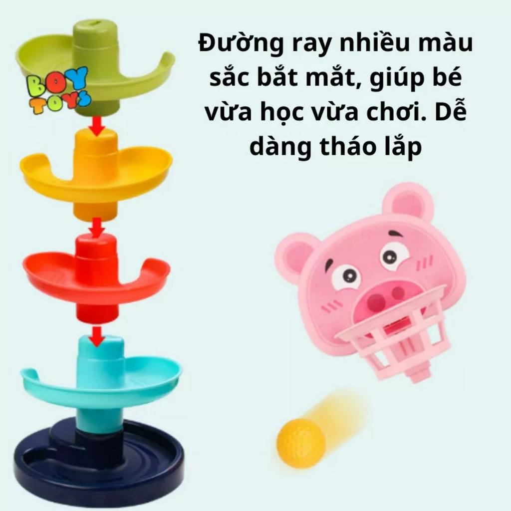 Đồ chơi trẻ em thả bóng cầu trượt xoay tròn cho bé 6 tháng - 1 2 3 tuổi. Đồ chơi vận động cho bé