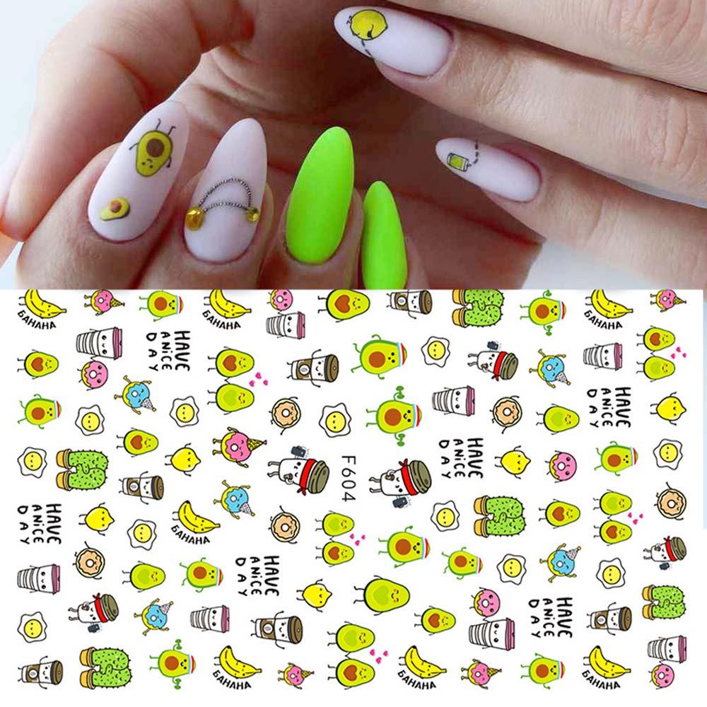Miếng Dán Móng Tay Họa Tiết Hoạt Hình Trái Cây 3D Độc Đáo