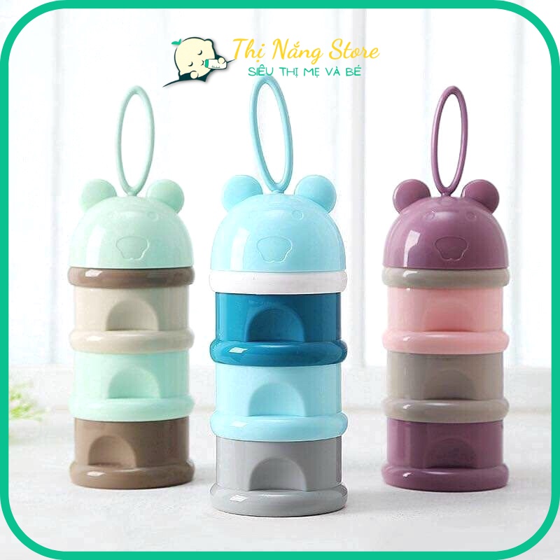 Hộp chia sữa 3 ngăn có quai cầm tiện lợi, Hộp chia sữa, hộp đựng sữa bột, đồ ăn khô cho bé