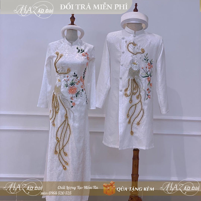 Áo Dài Cặp Cô Dâu Chú Rể Cưới Hỏi AZ003