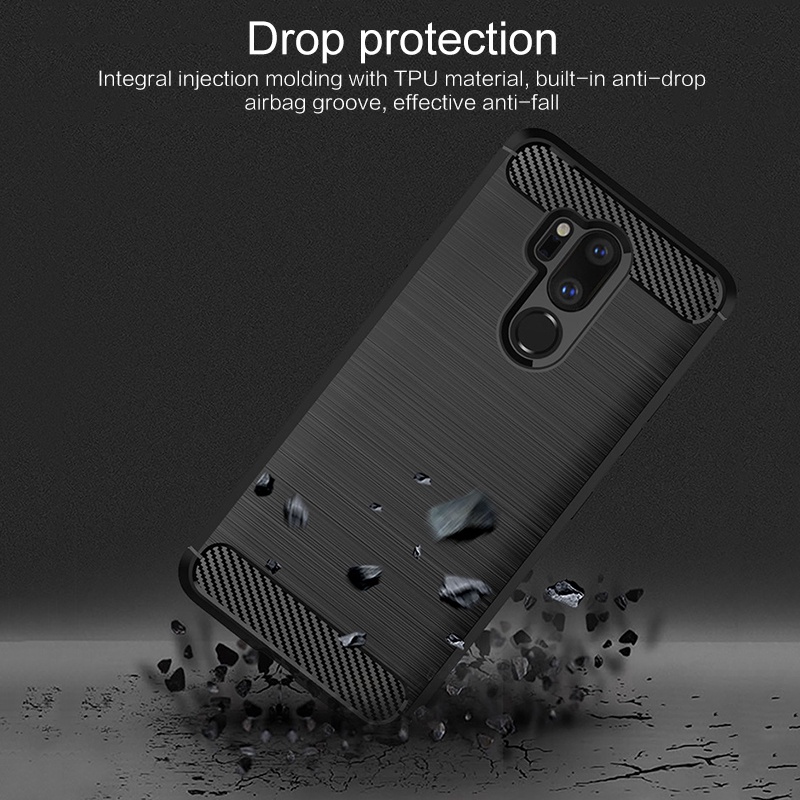 Ốp điện thoại silicon mềm vân sợi carbon chống rơi chất lượng cho Lg G7 Thinq Lg G7